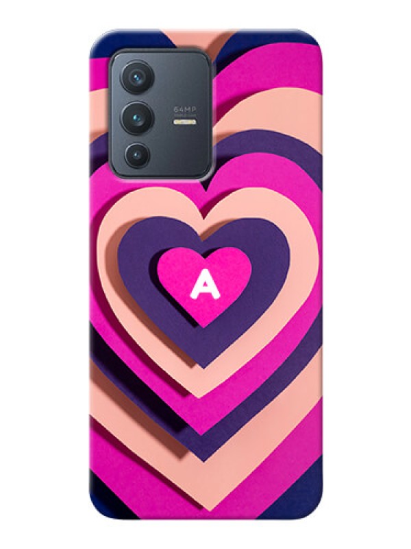 Custom Vivo V23 5G Custom Mobile Case with Cute Heart Pattern Design