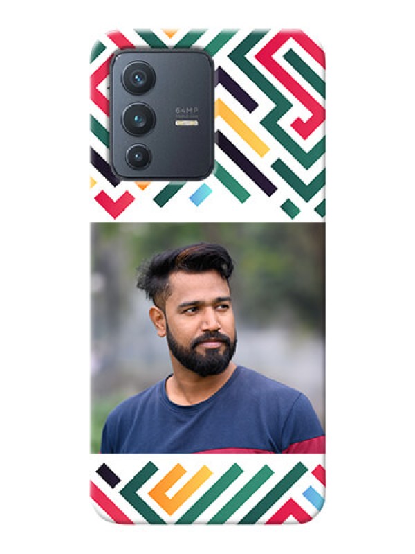 Custom Vivo V23 5G Custom Mobile Case with Colorful Maze Pattern Design