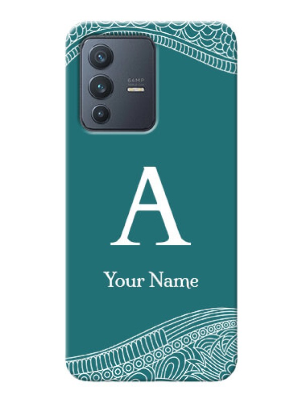Custom Vivo V23 5G Mobile Back Covers: line art pattern with custom name Design