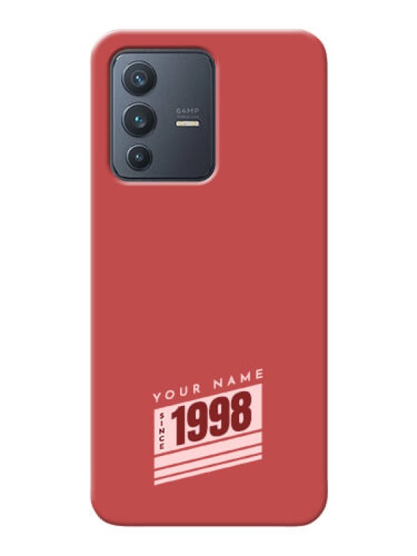 Custom Vivo V23 5G Phone Back Covers: Red custom year of birth Design