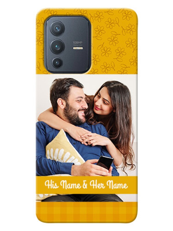 Custom Vivo V23 Pro 5G mobile phone covers: Yellow Floral Design