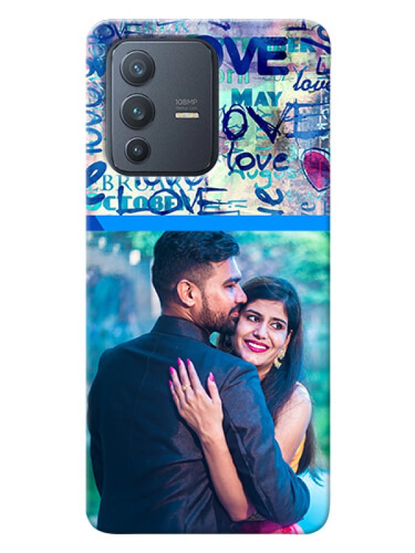 Custom Vivo V23 Pro 5G Mobile Covers Online: Colorful Love Design