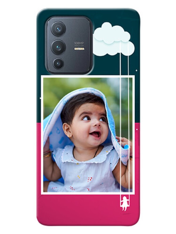 Custom Vivo V23 Pro 5G custom phone covers: Cute Girl with Cloud Design