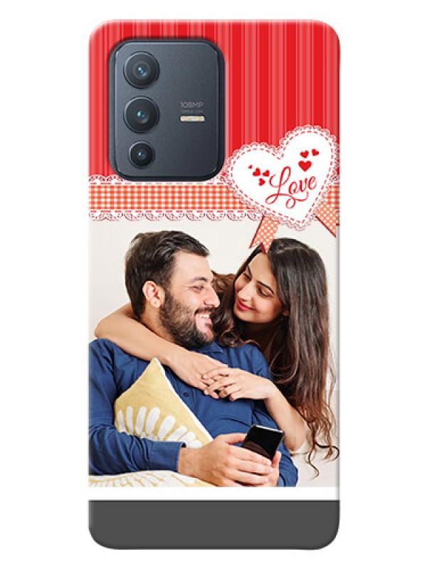 Custom Vivo V23 Pro 5G phone cases online: Red Love Pattern Design
