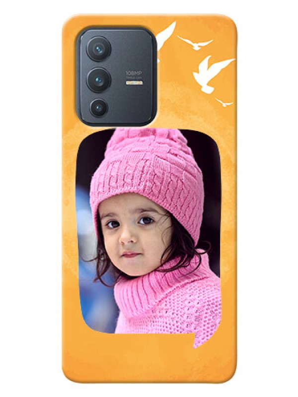 Custom Vivo V23 Pro 5G Phone Covers: Water Color Design with Bird Icons