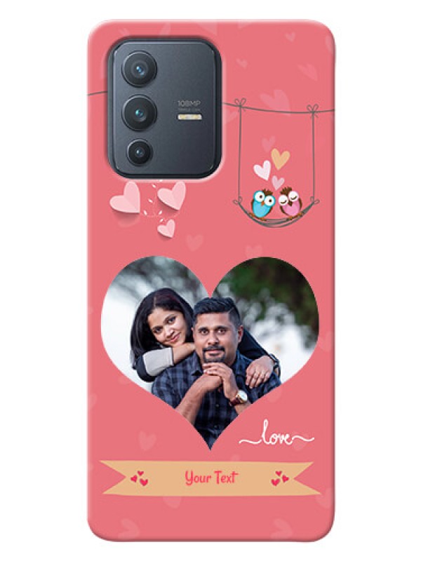 Custom Vivo V23 Pro 5G custom phone covers: Peach Color Love Design 