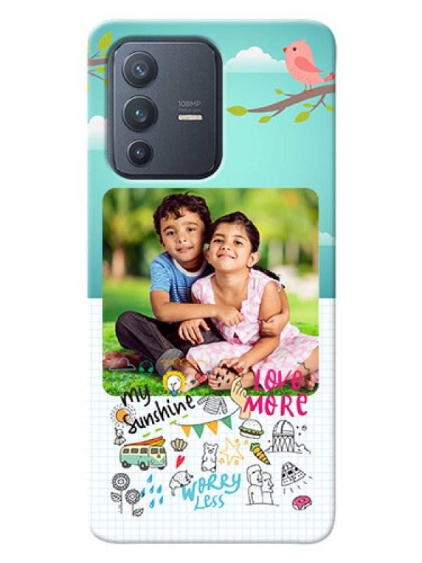 Custom Vivo V23 Pro 5G phone cases online: Doodle love Design