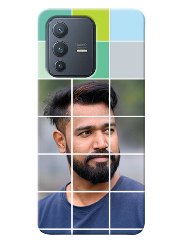 Custom Vivo V23 Pro 5G personalised phone covers with white box pattern 