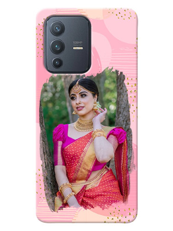 Custom Vivo V23 Pro 5G Phone Covers for Girls: Gold Glitter Splash Design