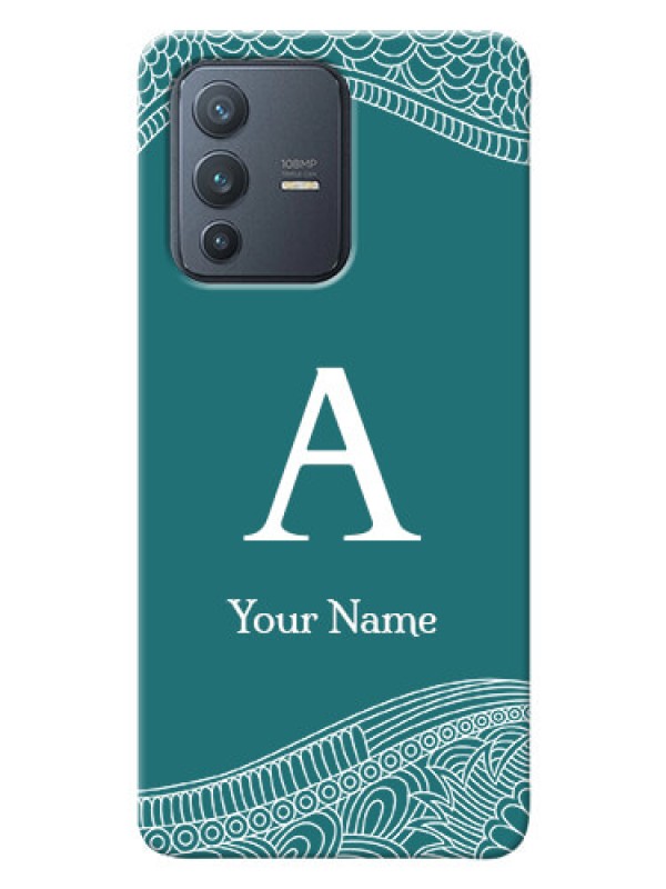 Custom Vivo V23 Pro 5G Mobile Back Covers: line art pattern with custom name Design