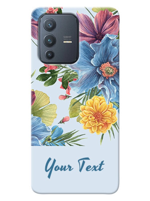 Custom Vivo V23 Pro 5G Custom Phone Cases: Stunning Watercolored Flowers Painting Design