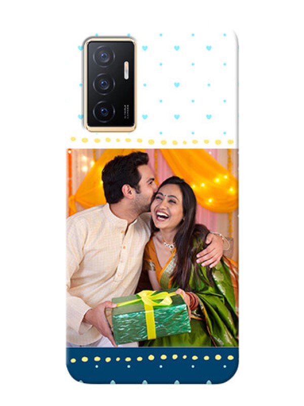 Custom Vivo V23e 5G Phone Covers: White and Blue Abstract Design