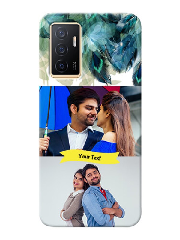 Custom Vivo V23e 5G Phone Cases: Image with Boho Peacock Feather Design