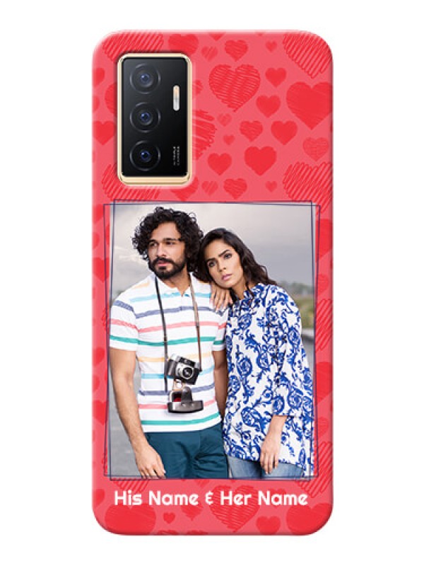 Custom Vivo V23e 5G Mobile Back Covers: with Red Heart Symbols Design