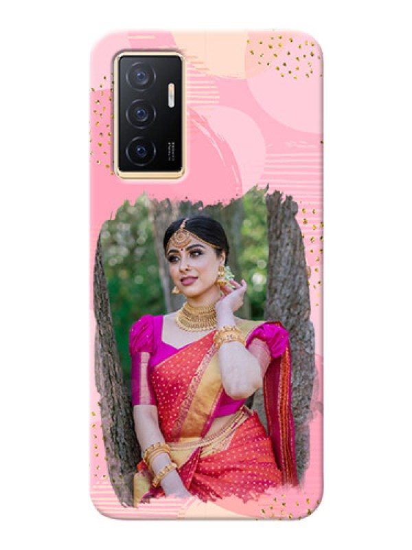 Custom Vivo V23e 5G Phone Covers for Girls: Gold Glitter Splash Design