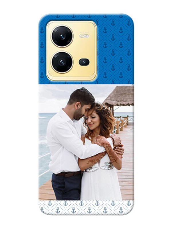 Custom Vivo V25 5G Mobile Phone Covers: Blue Anchors Design