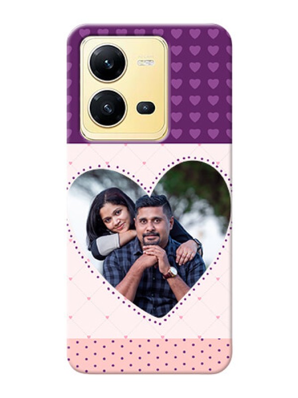 Custom Vivo V25 5G Mobile Back Covers: Violet Love Dots Design