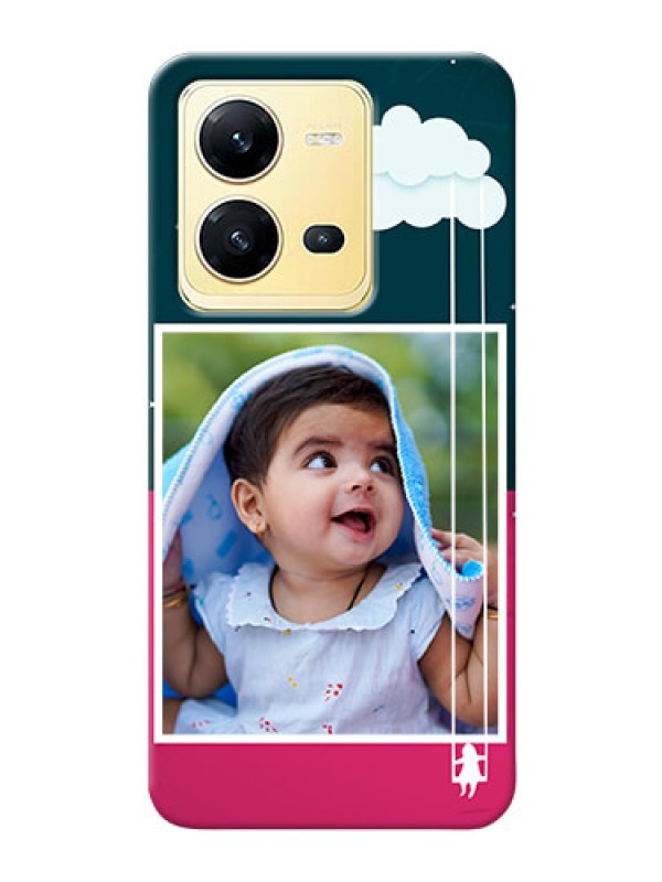 Custom Vivo V25 5G custom phone covers: Cute Girl with Cloud Design