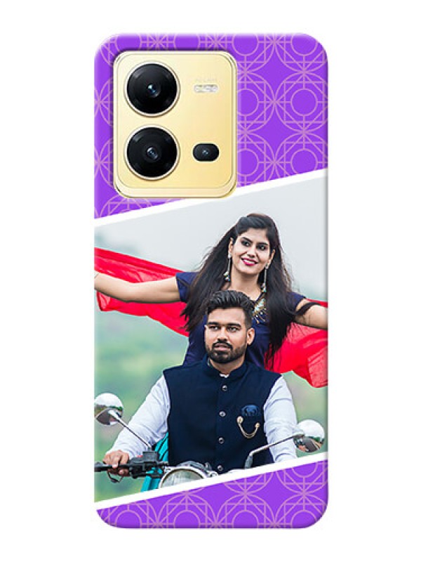 Custom Vivo V25 5G mobile back covers online: violet Pattern Design