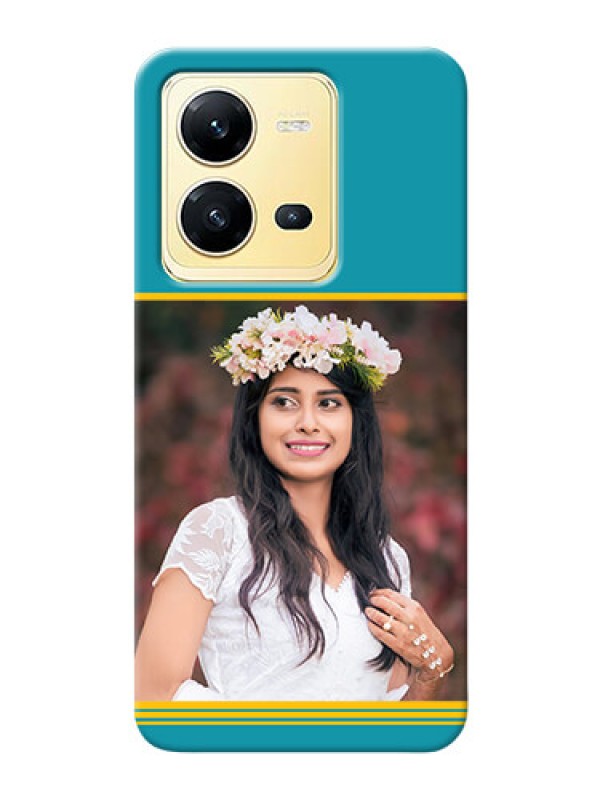 Custom Vivo V25 5G personalized phone covers: Yellow & Blue Design 