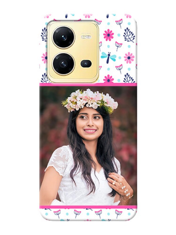 Custom Vivo V25 5G Mobile Covers: Colorful Flower Design