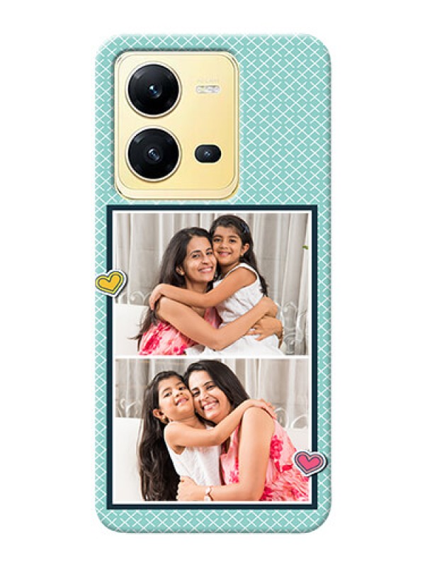 Custom Vivo V25 5G Custom Phone Cases: 2 Image Holder with Pattern Design