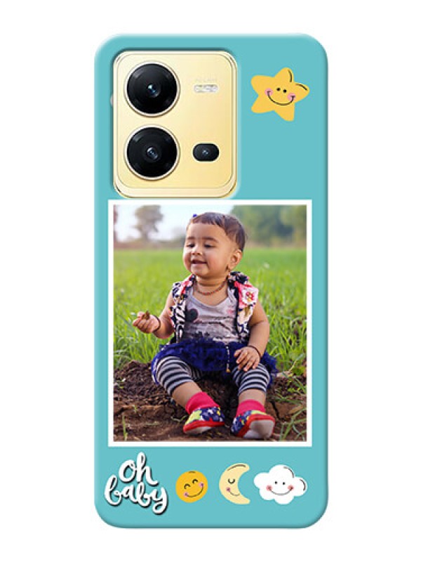 Custom Vivo V25 5G Personalised Phone Cases: Smiley Kids Stars Design
