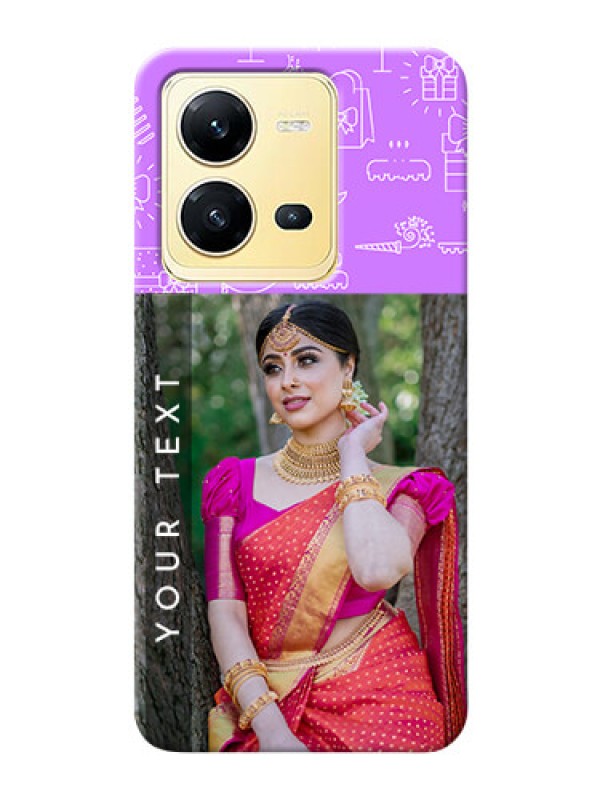 Custom Vivo V25 5G Personalized Phone Cases: Birthday Icons Design