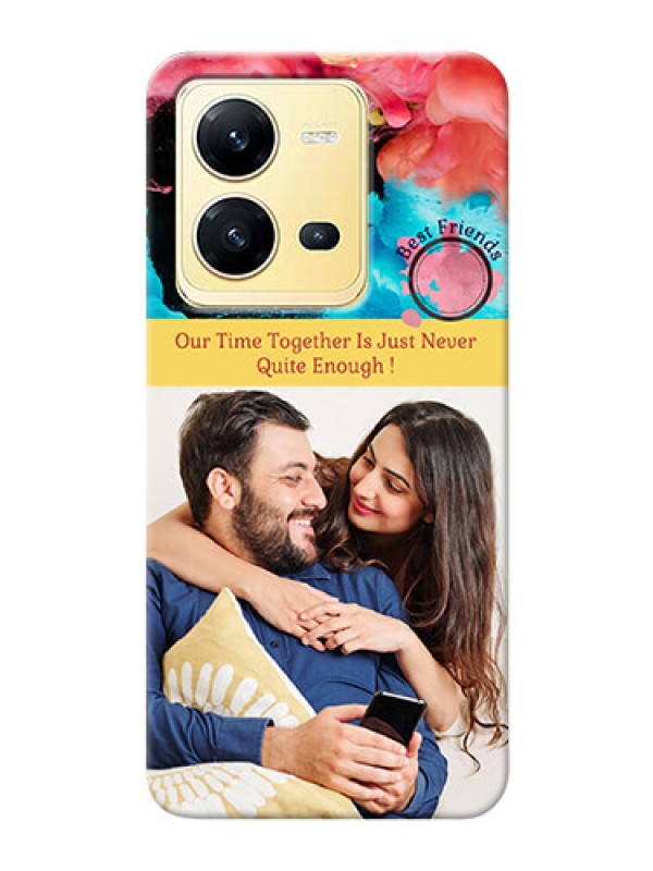 Custom Vivo V25 5G Mobile Cases: Quote with Acrylic Painting Design