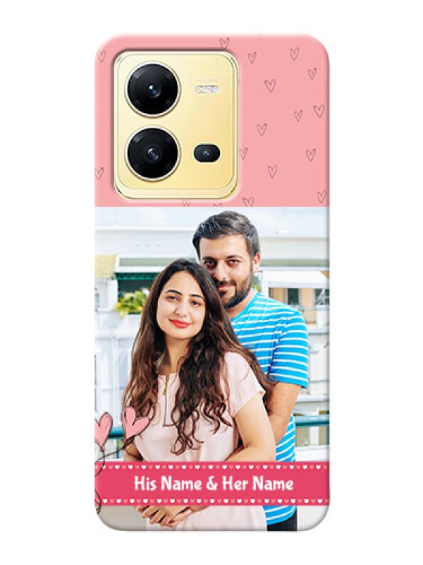 Custom Vivo V25 5G phone back covers: Love Design Peach Color