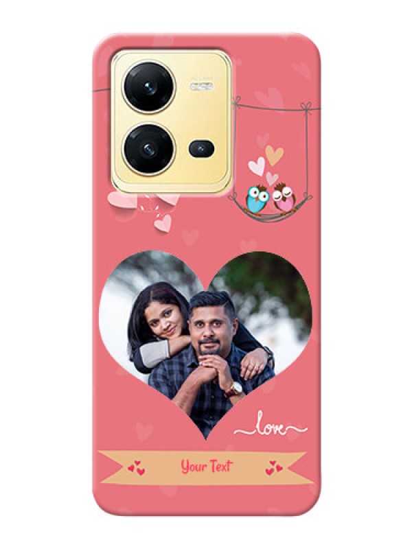 Custom Vivo V25 5G custom phone covers: Peach Color Love Design 