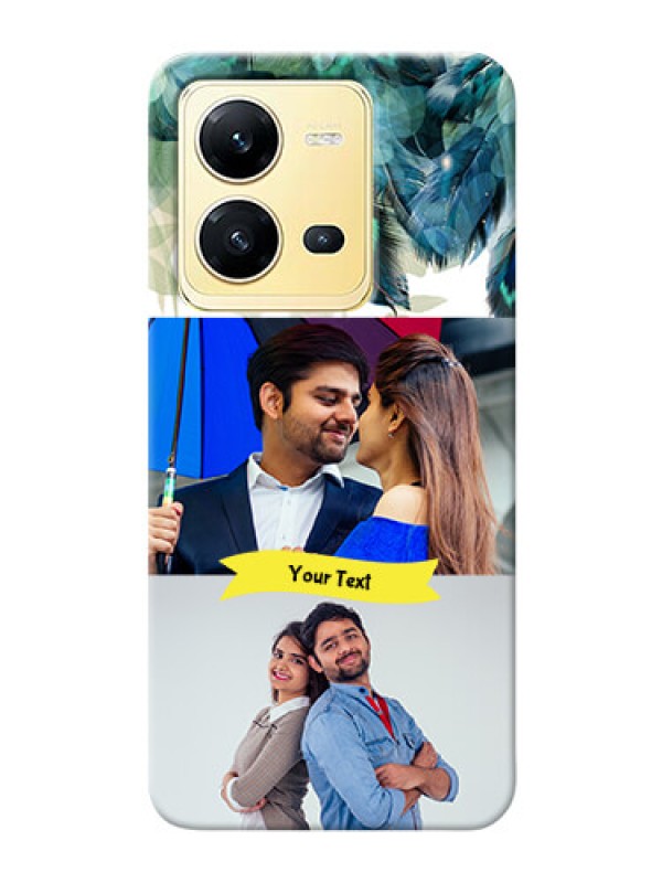 Custom Vivo V25 5G Phone Cases: Image with Boho Peacock Feather Design