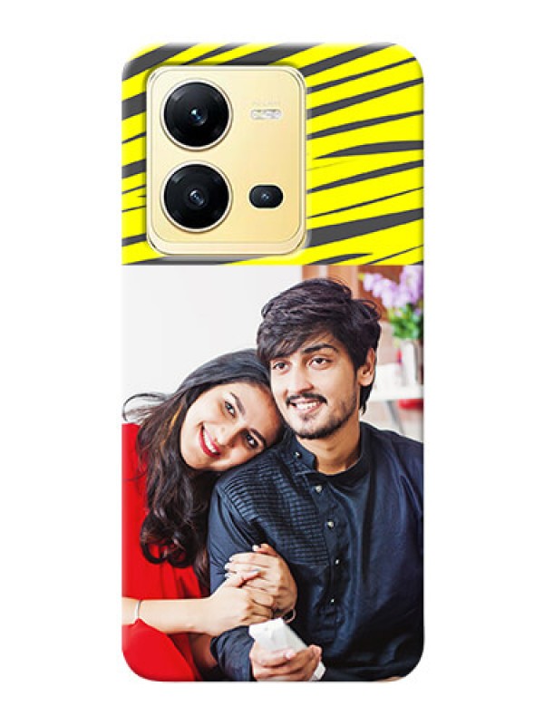 Custom Vivo V25 5G Personalised mobile covers: Yellow Abstract Design