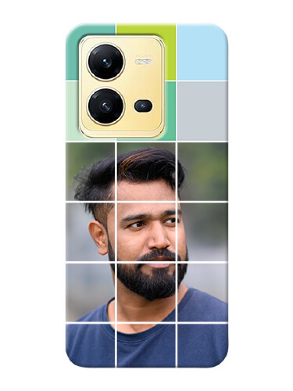 Custom Vivo V25 5G personalised phone covers with white box pattern 