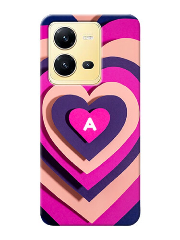 Custom Vivo V25 5G Custom Mobile Case with Cute Heart Pattern Design
