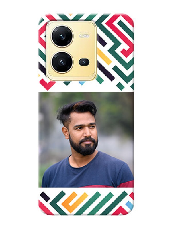 Custom Vivo V25 5G Custom Mobile Case with Colorful Maze Pattern Design