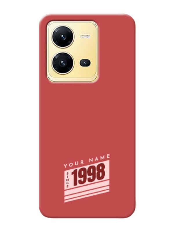 Custom Vivo V25 5G Phone Back Covers: Red custom year of birth Design