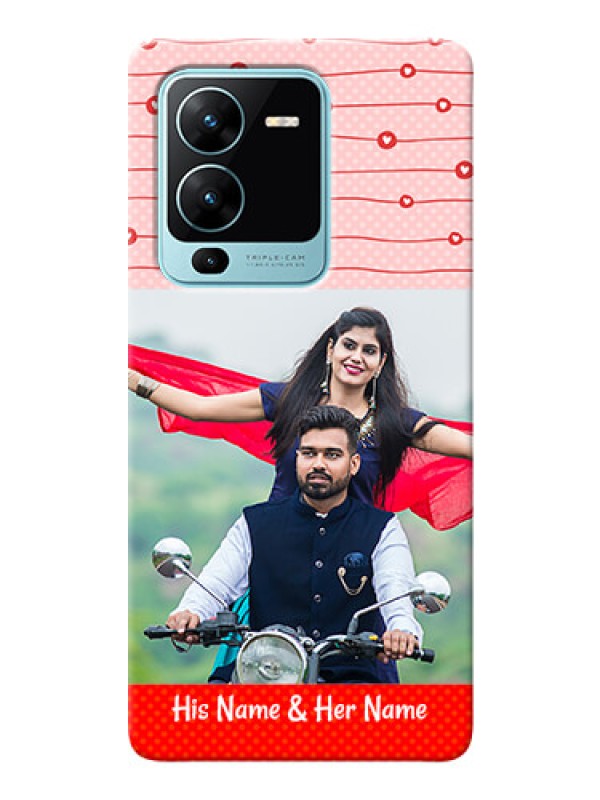 Custom Vivo V25 Pro 5G Custom Phone Cases: Red Pattern Case Design