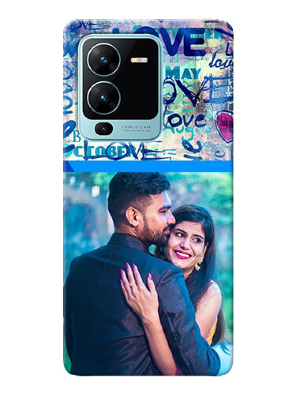 Custom Vivo V25 Pro 5G Mobile Covers Online: Colorful Love Design