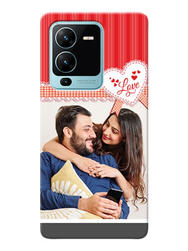 Custom Vivo V25 Pro 5G phone cases online: Red Love Pattern Design