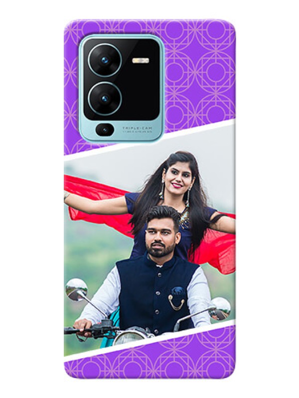 Custom Vivo V25 Pro 5G mobile back covers online: violet Pattern Design