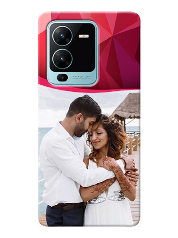 Custom Vivo V25 Pro 5G custom mobile back covers: Red Abstract Design