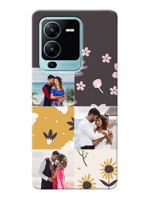 Custom Vivo V25 Pro 5G phone cases online: 3 Images with Floral Design