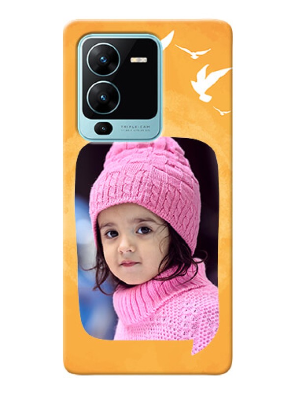 Custom Vivo V25 Pro 5G Phone Covers: Water Color Design with Bird Icons