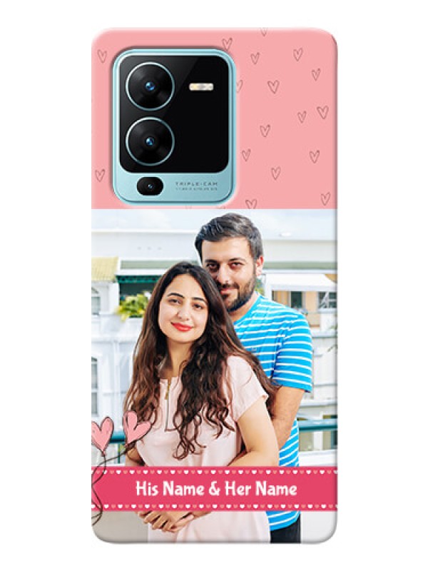 Custom Vivo V25 Pro 5G phone back covers: Love Design Peach Color