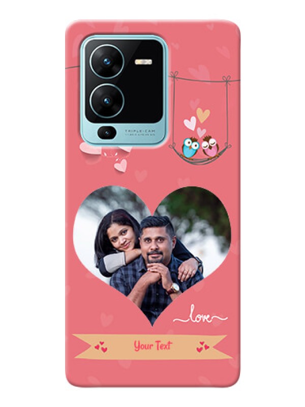 Custom Vivo V25 Pro 5G custom phone covers: Peach Color Love Design 