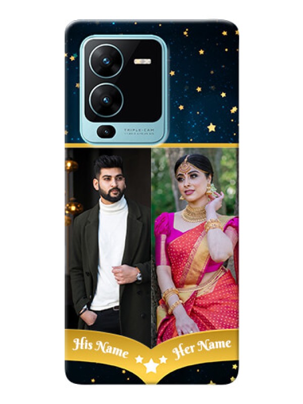 Custom Vivo V25 Pro 5G Mobile Covers Online: Galaxy Stars Backdrop Design