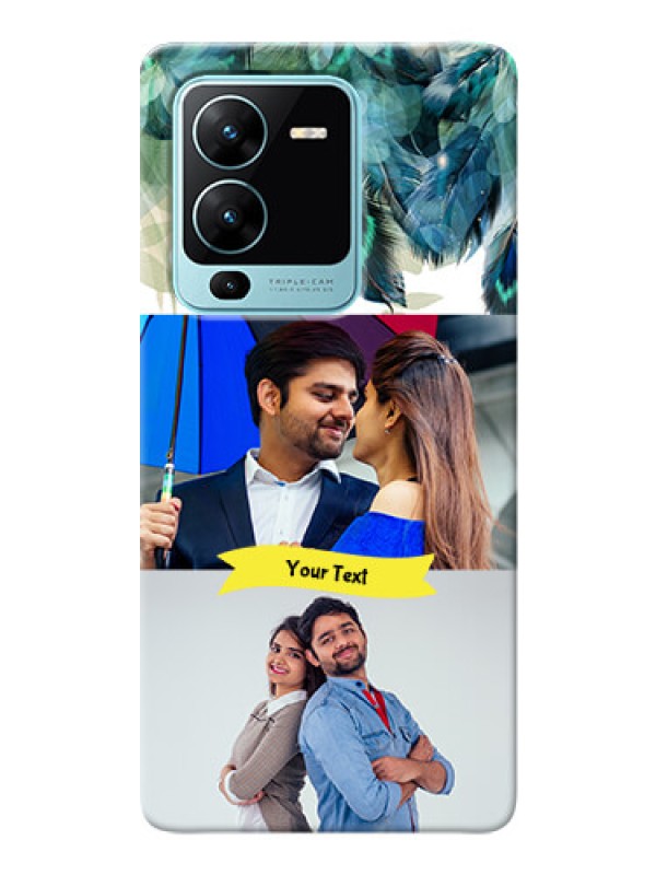 Custom Vivo V25 Pro 5G Phone Cases: Image with Boho Peacock Feather Design