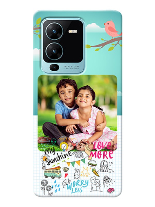Custom Vivo V25 Pro 5G phone cases online: Doodle love Design