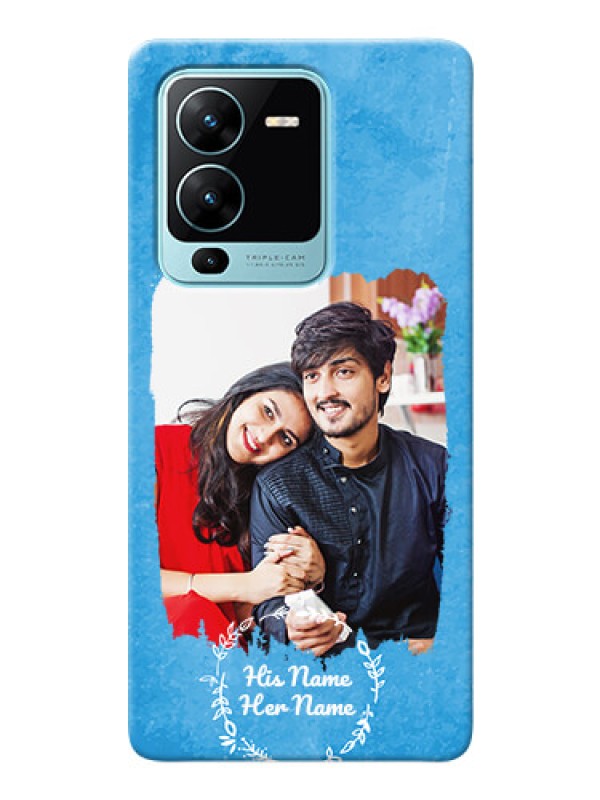 Custom Vivo V25 Pro 5G custom mobile cases: Blue Color Vintage Design